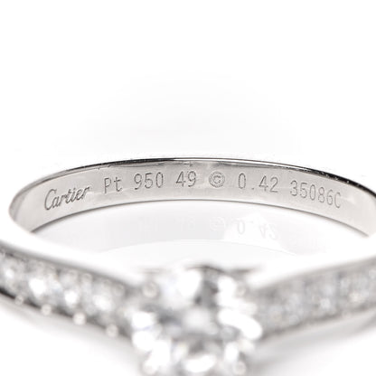 Cartier Platinum Diamond .42ct 1895 Solitaire Engagement Ring 49 4.75 5 of 7