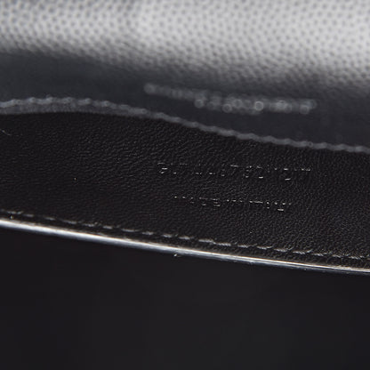 Saint Laurent Grain De Poudre Large Classic Monogram Kate Satchel Black 7 of 10