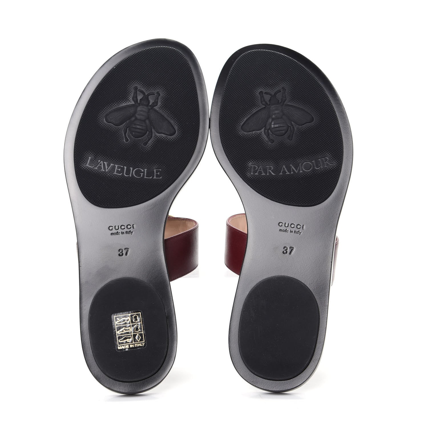Gucci Calfskin GG Marmont Thong Sandals 37 Vintage Bordeaux 6 of 10