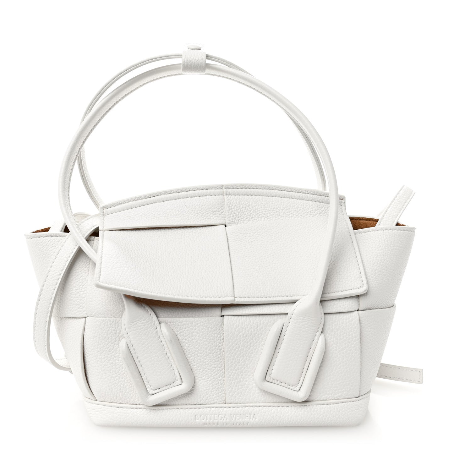 French Calfskin Maxi Intrecciato Mini Arco Bianco