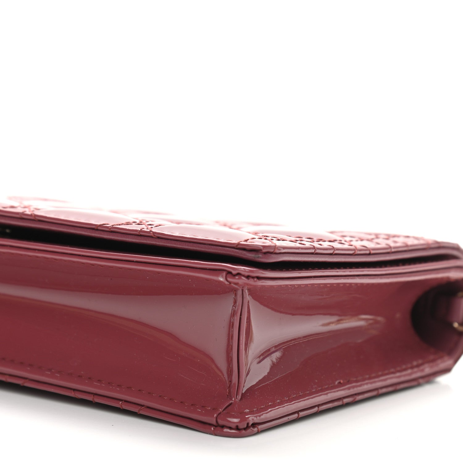 Christian Dior Patent Cannage Lady Dior Clutch Red 11 of 12