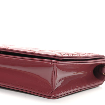 Christian Dior Patent Cannage Lady Dior Clutch Red 11 of 12