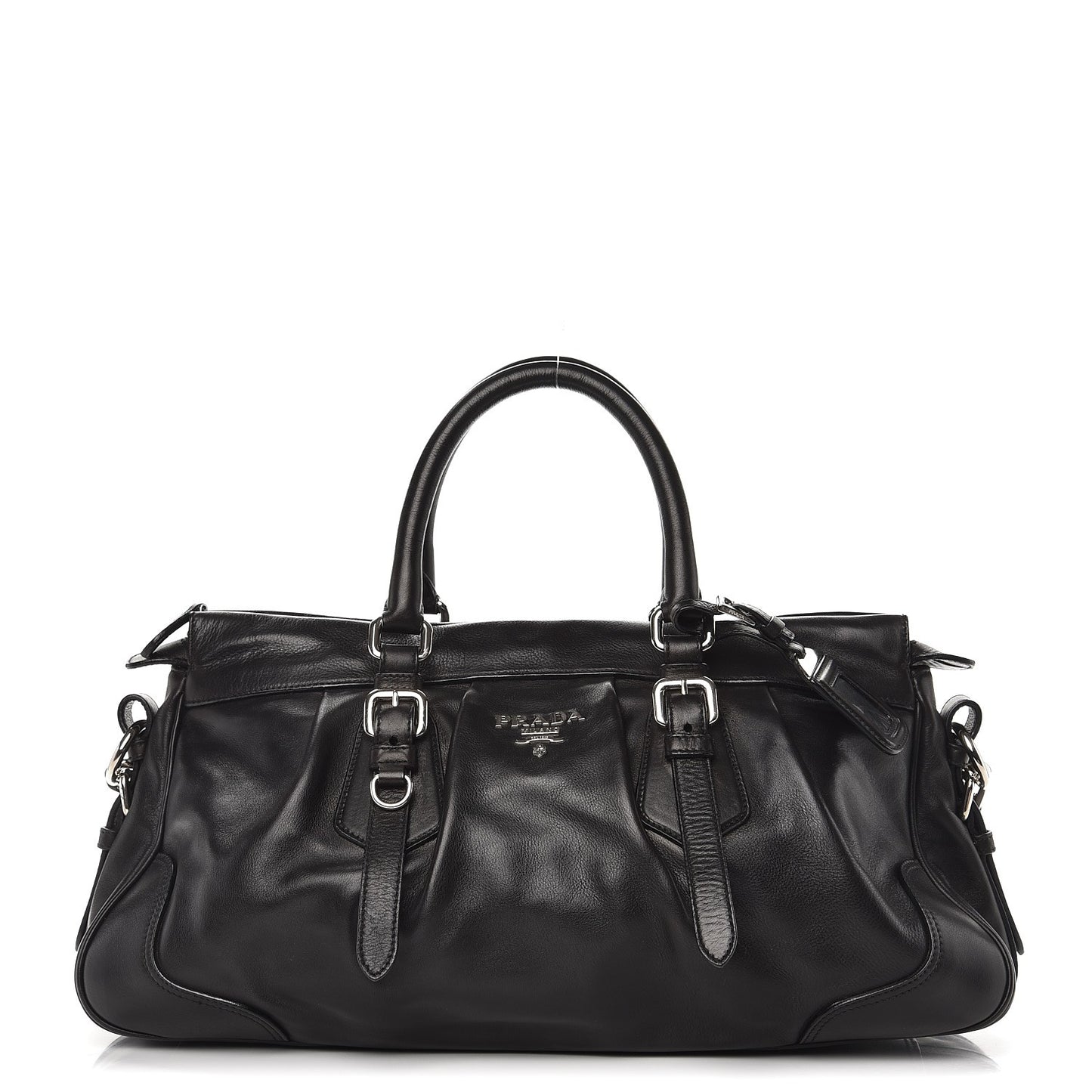Vitello Soft Shopping Satchel Black