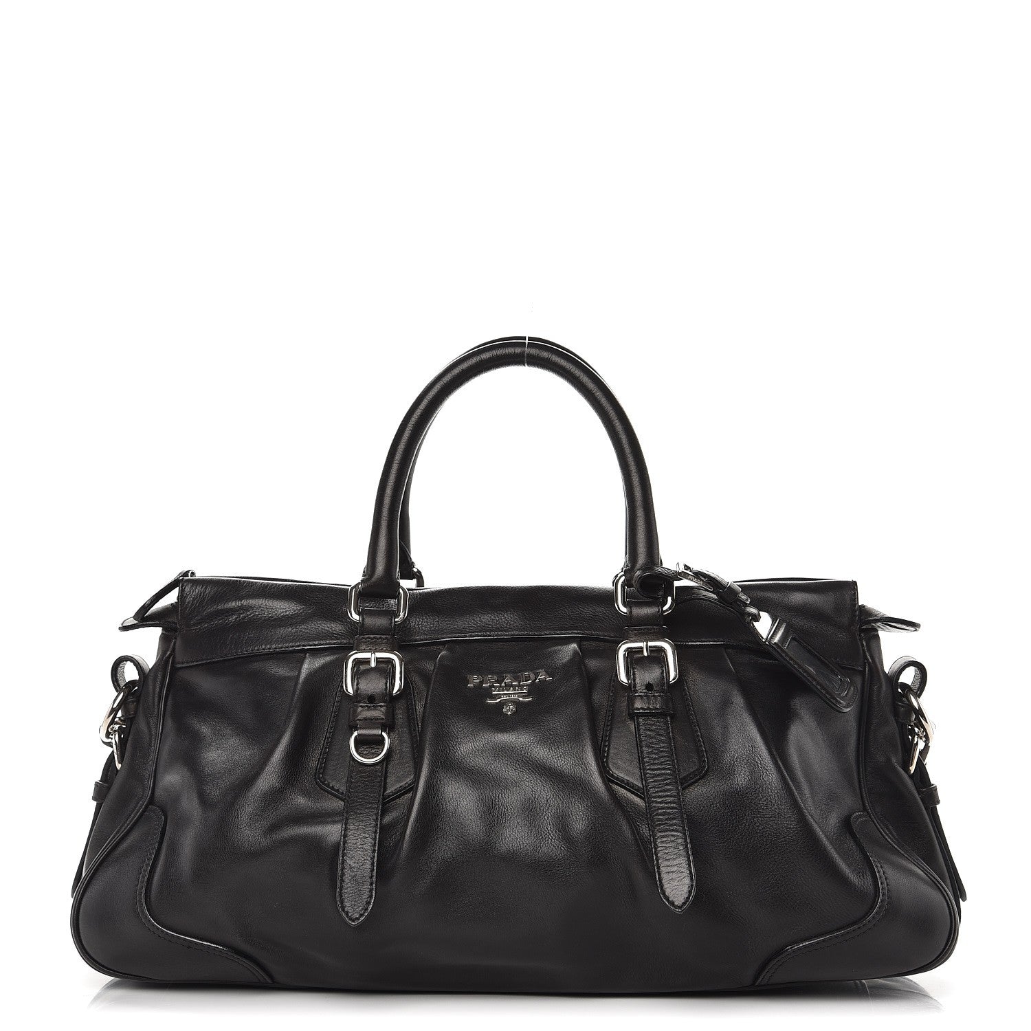 Prada Vitello Soft Shopping Satchel Black 1 of 9