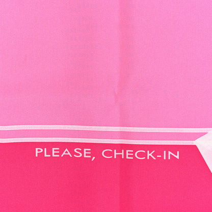 Hermes Silk Please Check In Scarf 90 Rose Vif Rose Bonbon 4 of 4