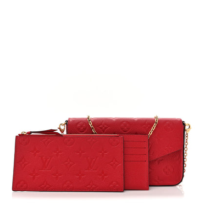 Louis Vuitton Empreinte Pochette Felicie Chain Wallet Scarlet 3 of 12