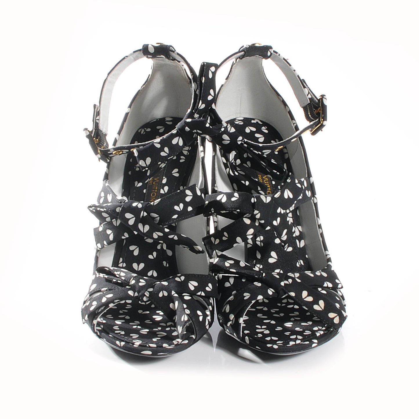 Silk Parisian Bow Wedges 36 Black White