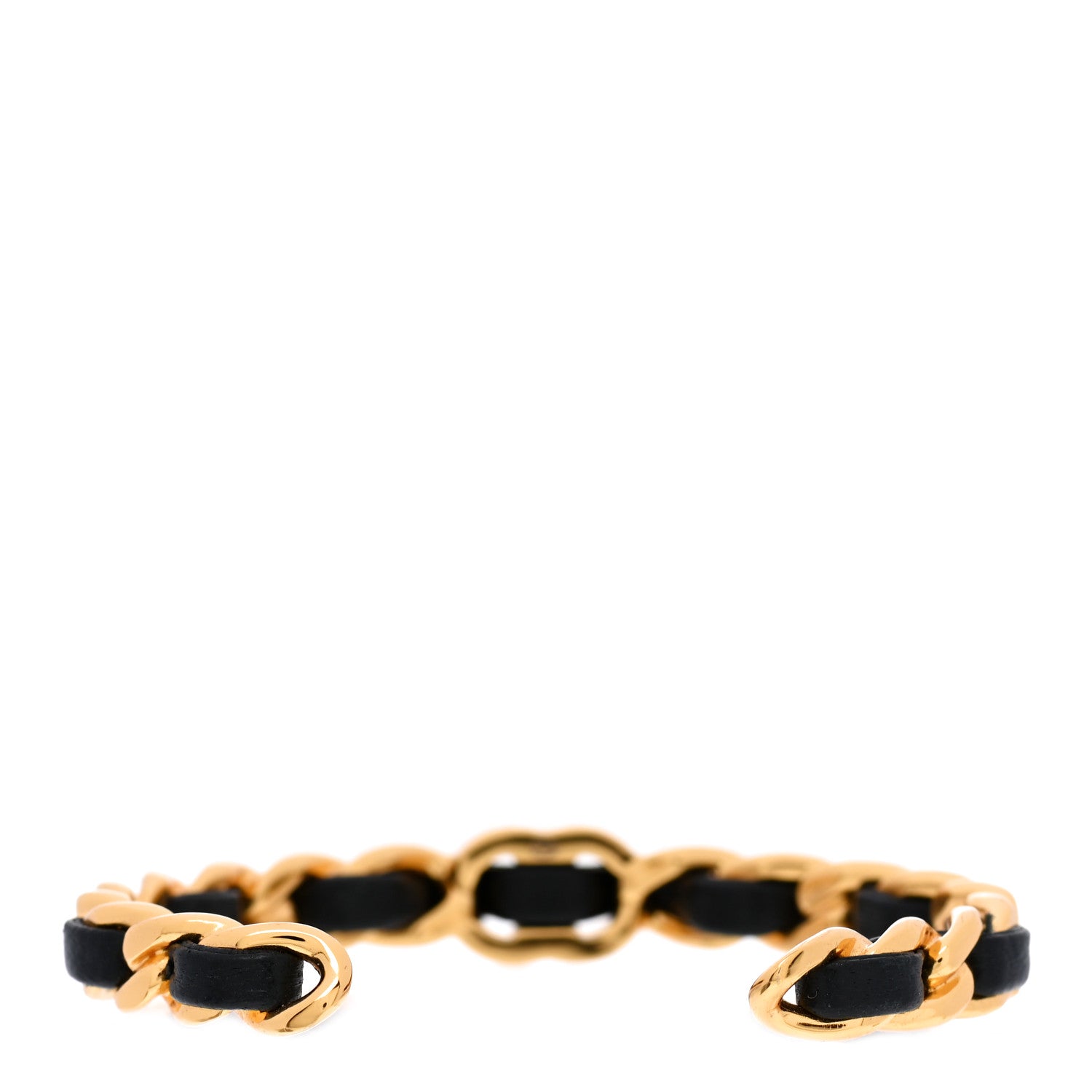 Chanel Lambskin More Is More Cuff Bracelet Black Gold 3 of 5