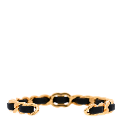 Chanel Lambskin More Is More Cuff Bracelet Black Gold 3 of 5