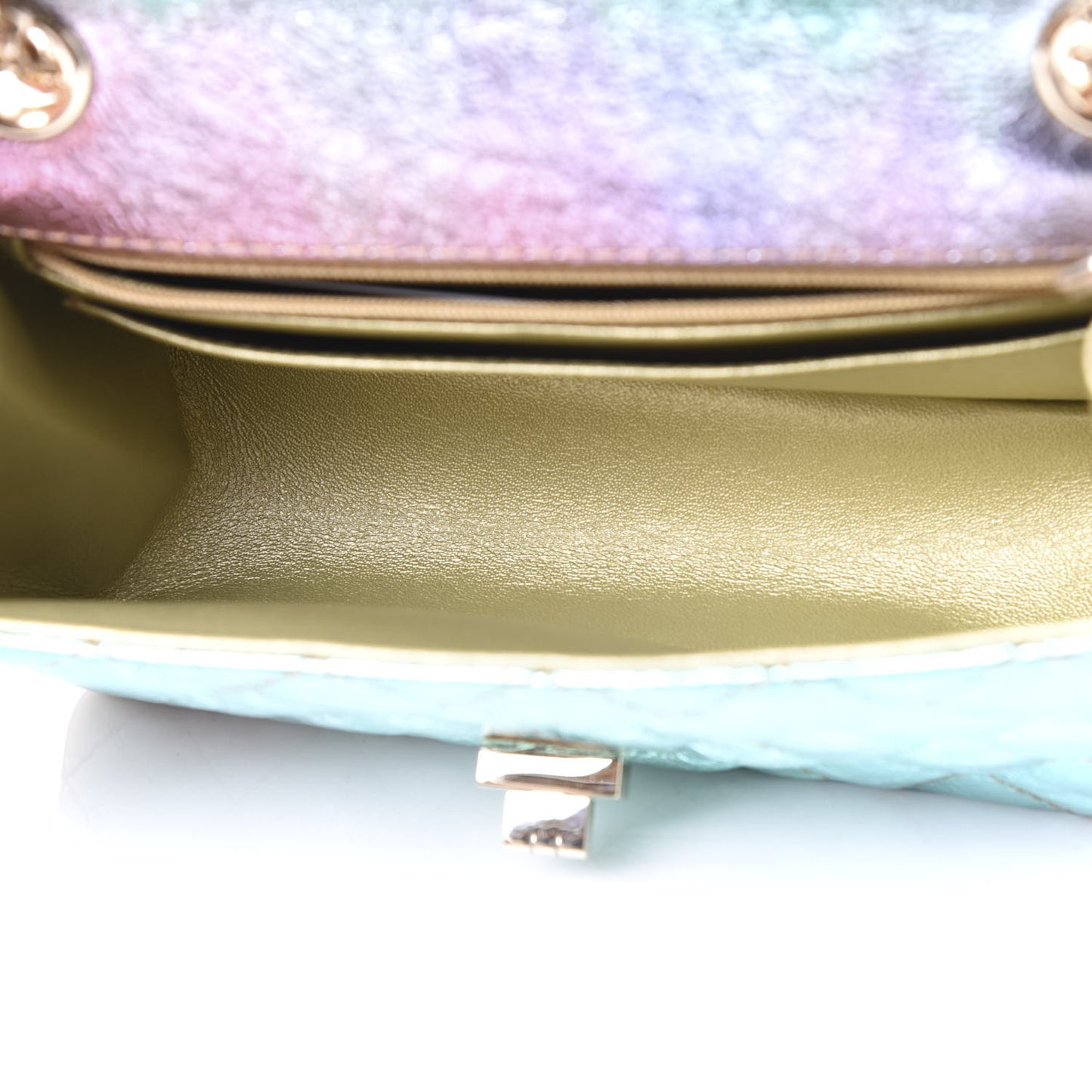 Metallic Goatskin Quilted Mini 2.55 Reissue Flap Multicolor