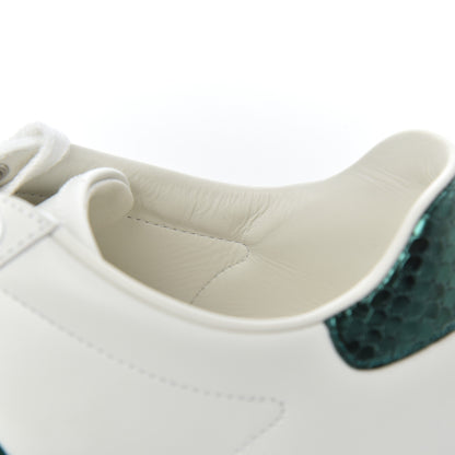Gucci Calfskin Ayers Bee Embroidered Womens Ace Sneakers 37.5 White Green 11 of 16