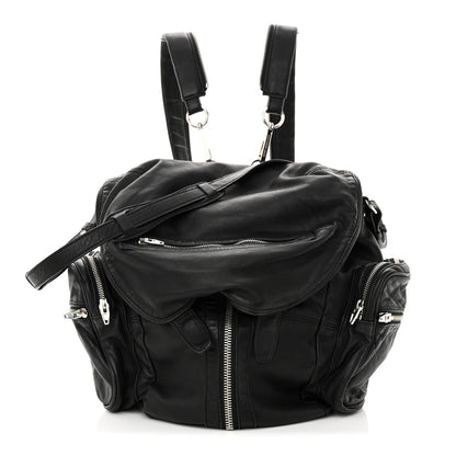 Alexander Wang Lambskin Marti Backpack Bag Washed Black Rhodium Hardware 1 of 9