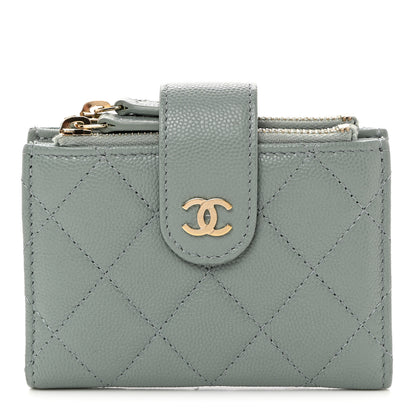 Chanel Caviar Quilted Compact Zipped Pocket Wallet Grey 1 of 8