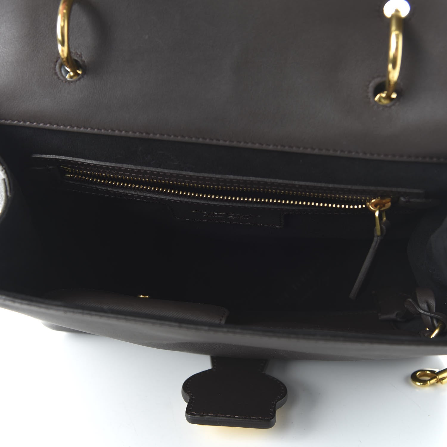 Burberry Trench Calfskin Medium DK88 Top Handle Bag Dark Chocolate 6 of 10