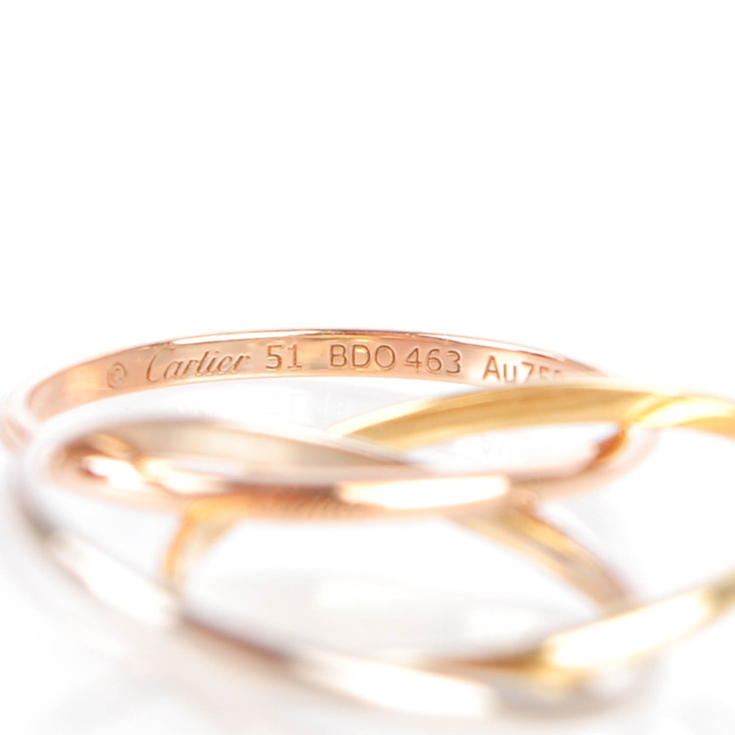Cartier 18K Pink Yellow White Gold Extra Small Trinity Ring 52 6 3 of 5