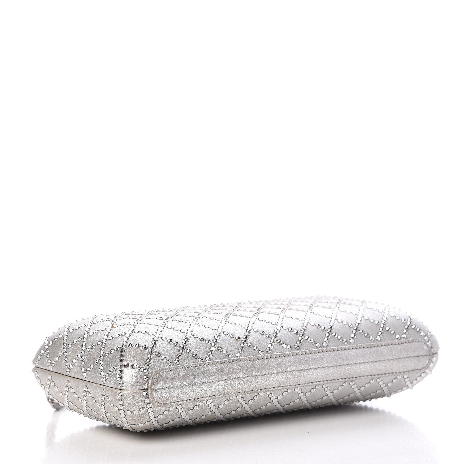 Chanel Iridescent Lambskin Crystal Quilted Clutch Silver 4 of 11