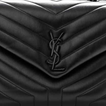 Saint Laurent Calfskin Y Quilted Monogram Monochrome Medium Loulou Chain Satchel Black 8 of 10
