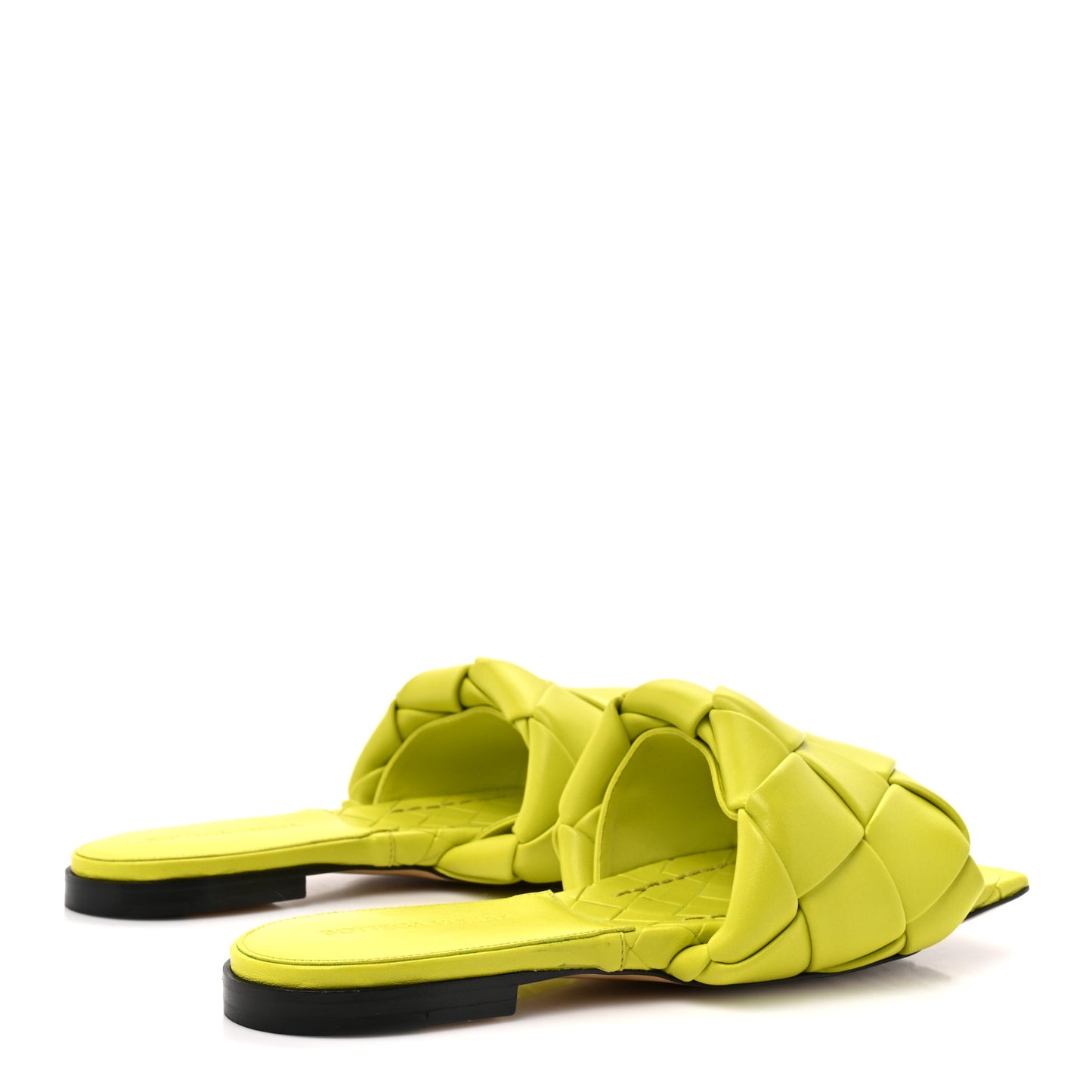 Nappa Maxi Intrecciato Lido Flat Sandals 38 Kiwi
