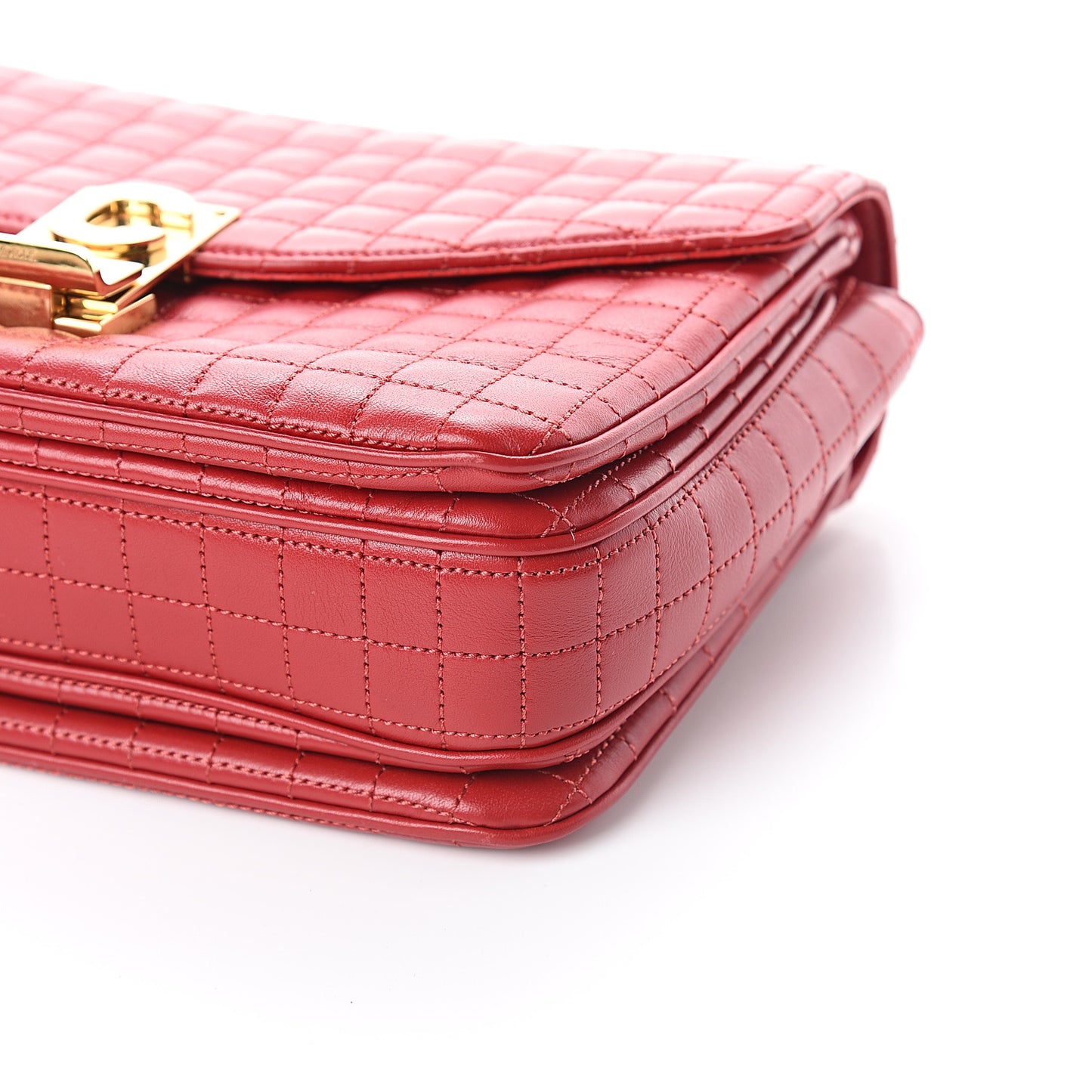 Calfskin Quilted Medium C Bag Red