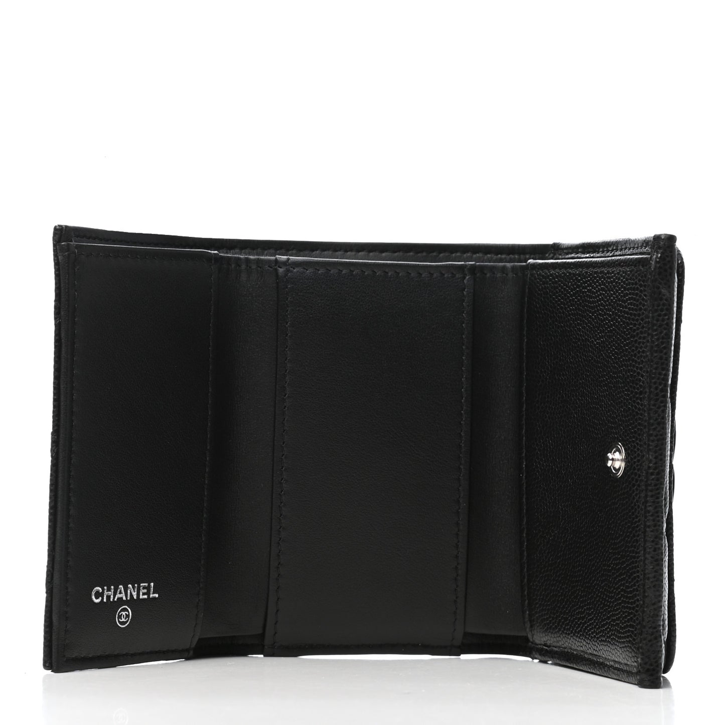 Caviar Quilted My Everything Small Flap Wallet Black