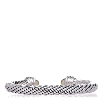 David Yurman Sterling Silver 14K Yellow Gold Diamond 7mm Cable Classics Bracelet 3 of 4