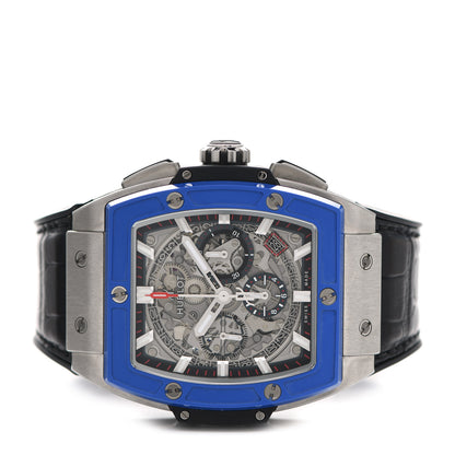 Hublot Titanium Alligator 42mm Spirit of Big Bang Automatic Watch Blue 641.NM.0173.LR 2 of 5