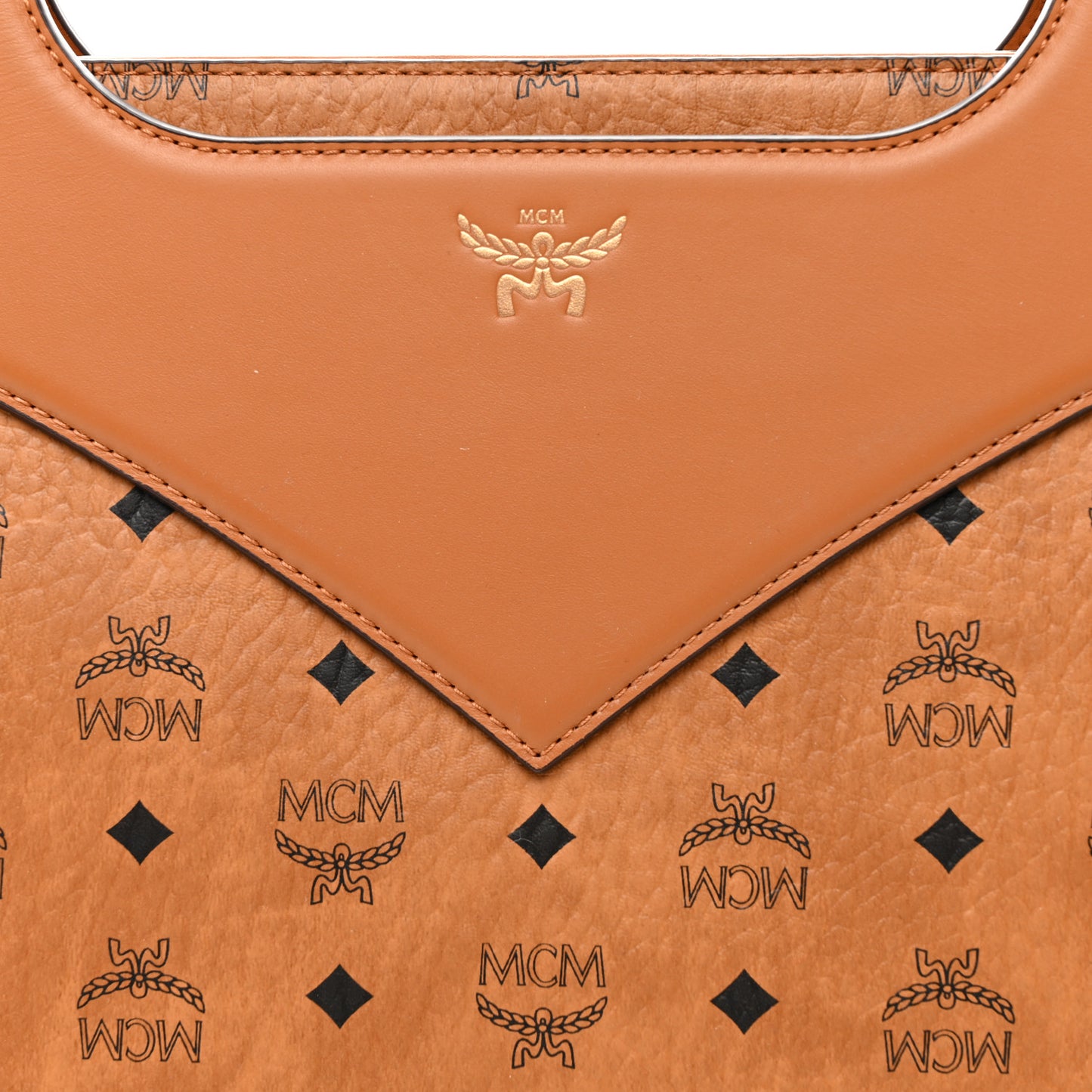 Visetos Calfskin X Large Diamond Tote Cognac