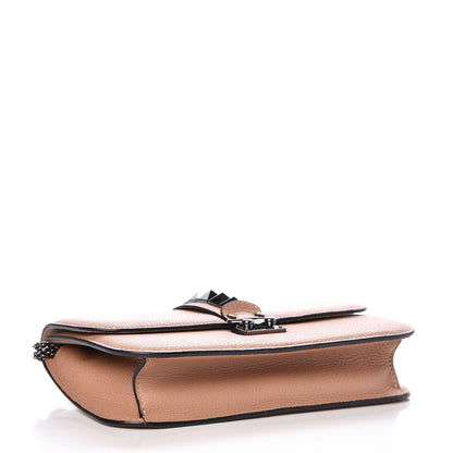 Valentino Garavani Pebbled Calfskin Medium Glam Lock Rockstud Flap Soft Noisette 5 of 7