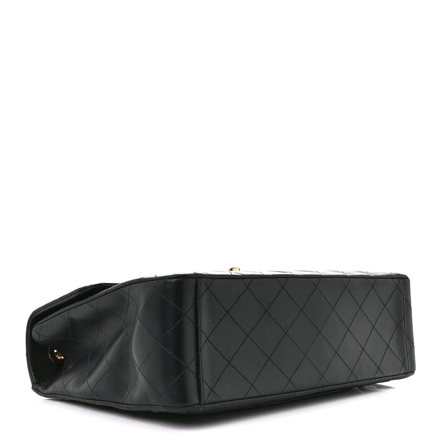 Lambskin Quilted XL Jumbo Single Flap Black