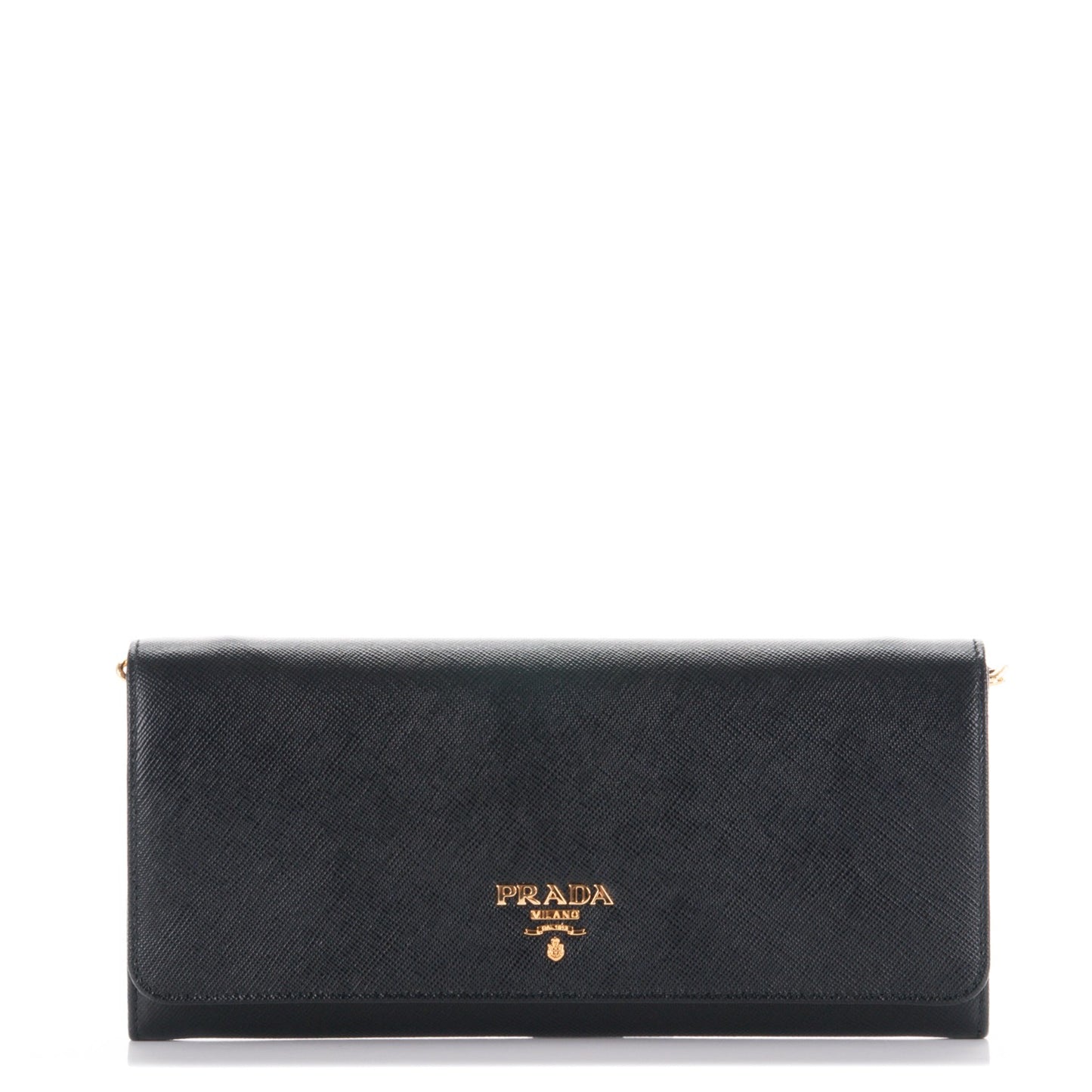 Saffiano Metal Oro Chain Wallet Nero Black