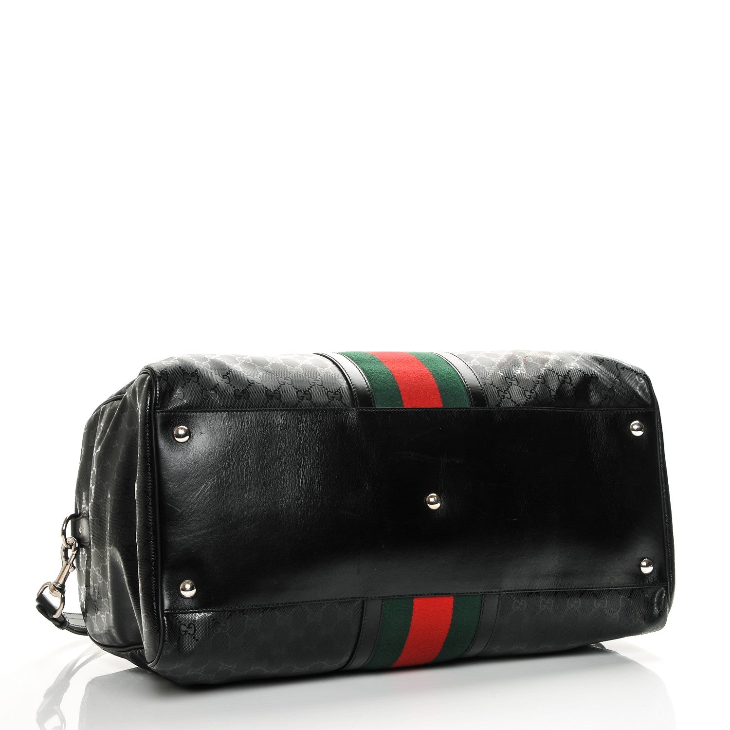 Gucci Imprime Monogram Web Carry On Duffle Bag Black 4 of 7