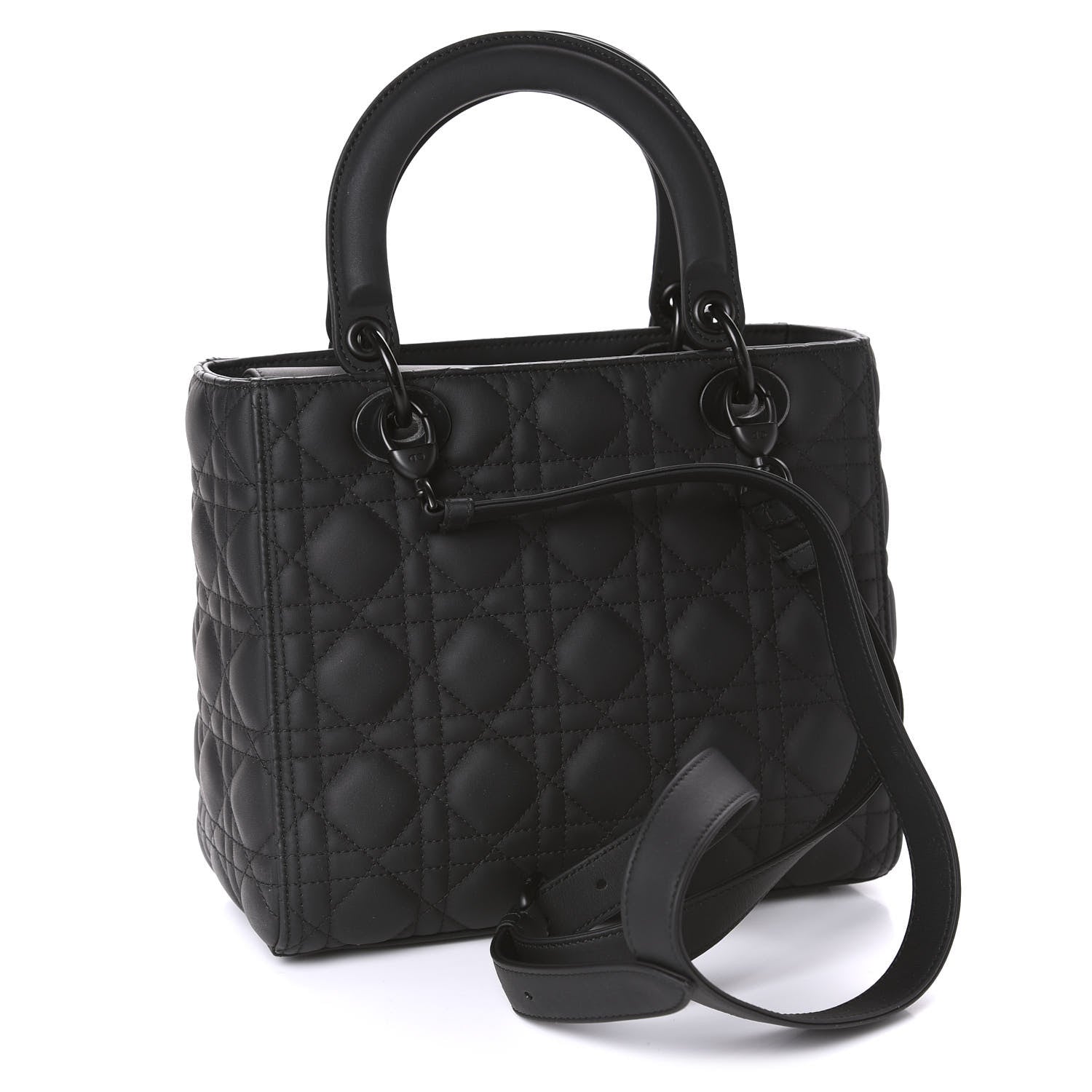 Christian Dior Ultra Matte Calfskin Cannage Medium Lady Dior Black 4 of 11