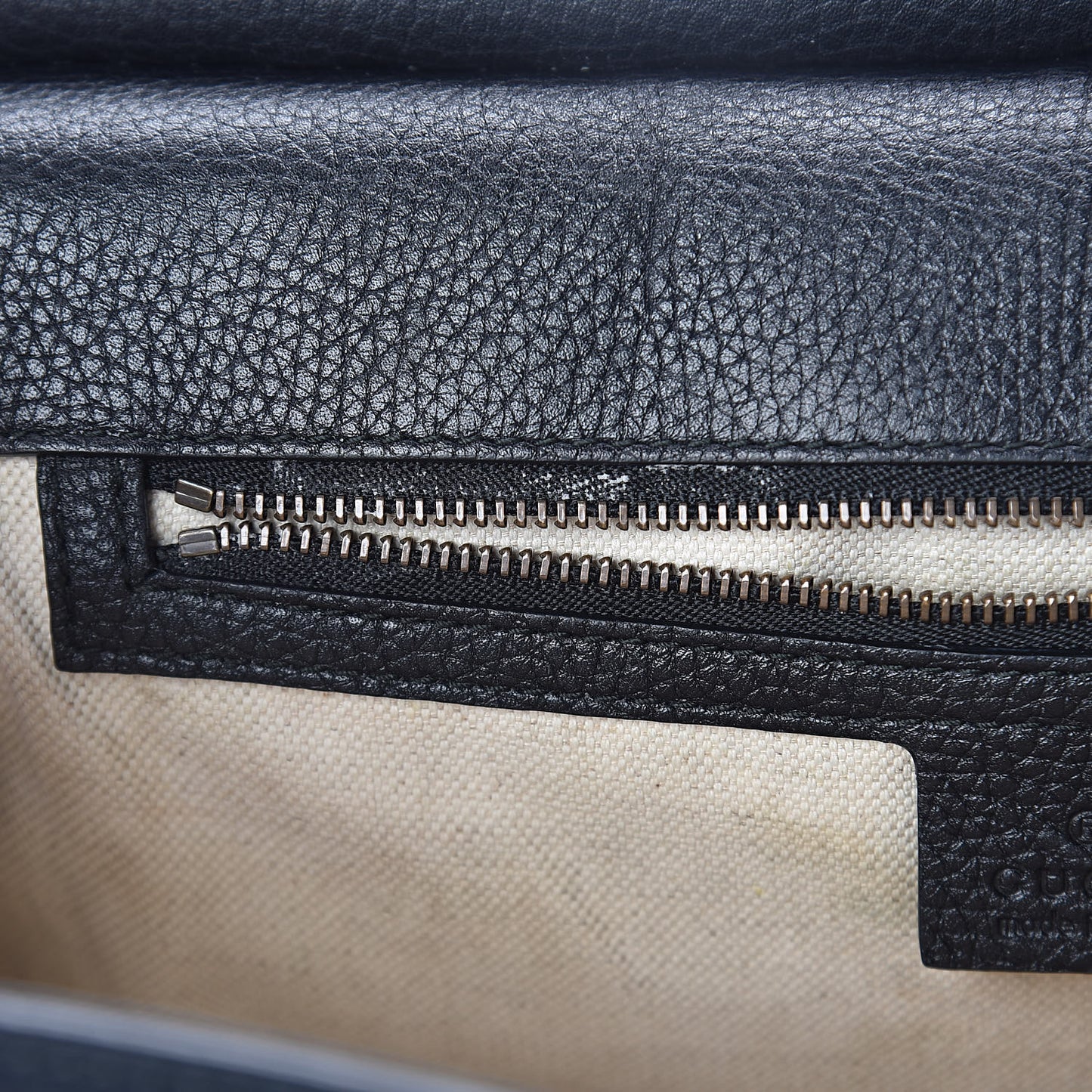 Calfskin Small GG Marmont Top Handle Bag Black