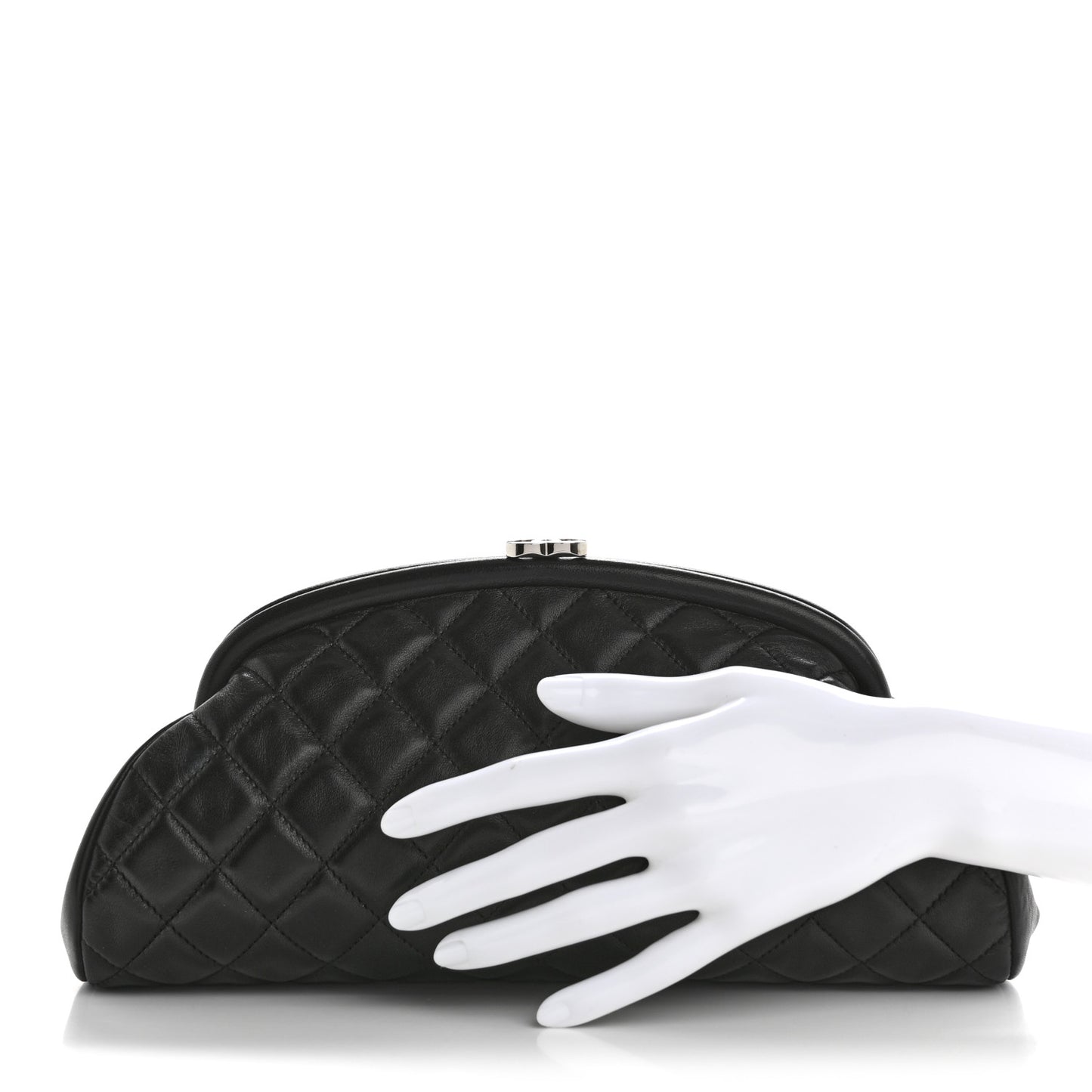 Lambskin Quilted Timeless Clutch  Black