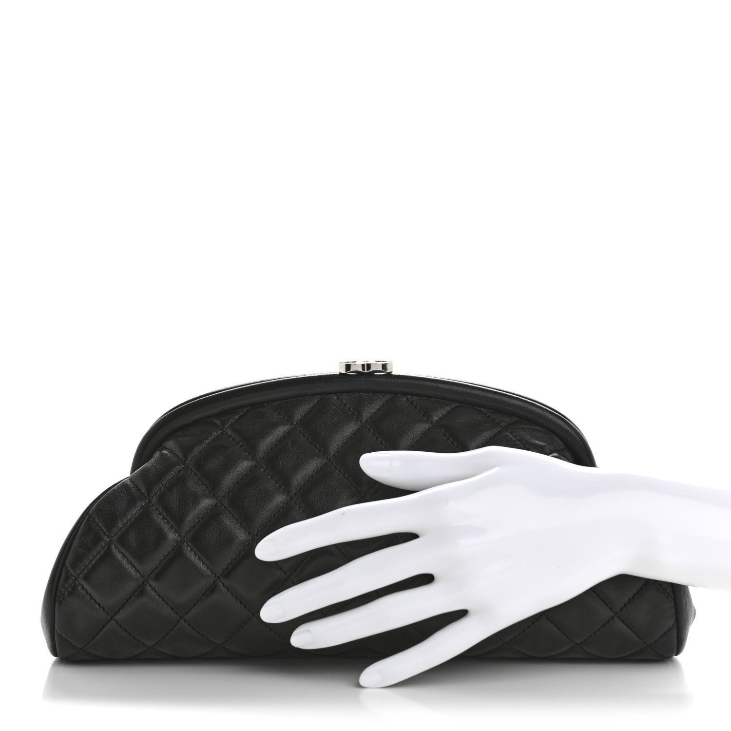 Chanel Lambskin Quilted Timeless Clutch  Black 2 of 9