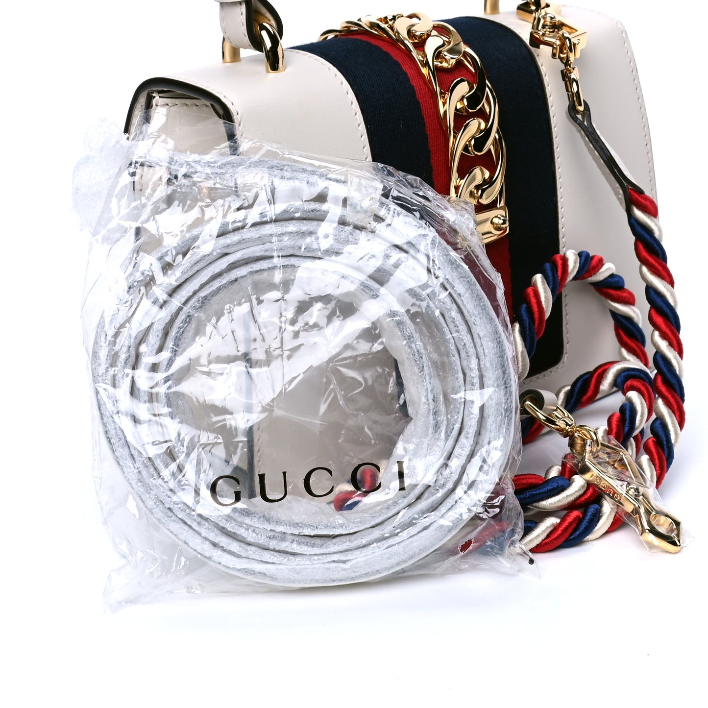 Calfskin Mini Sylvie Top Handle Bag White