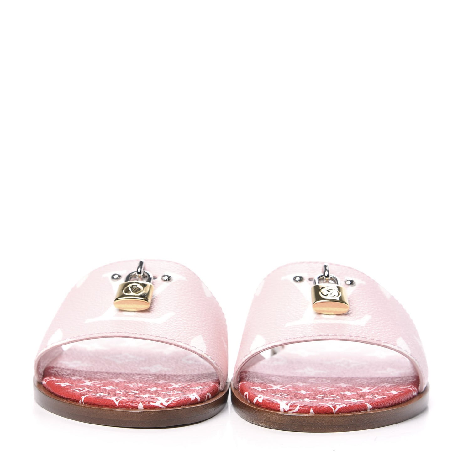 Monogram Giant Lock It Flat Mules 39 Rouge Rose