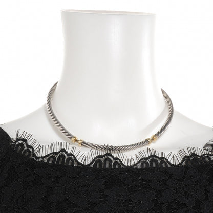David Yurman Sterling Silver 14k Cable Necklace 2 of 4