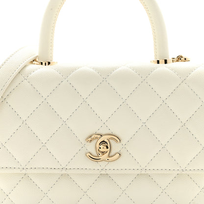 Chanel Caviar Quilted Mini Coco Handle Flap White 8 of 12