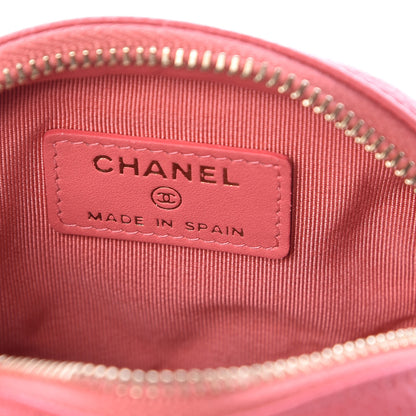 Chanel Iridescent Caviar Quilted Zip Around Classic Coin Purse Pink 6 of 8