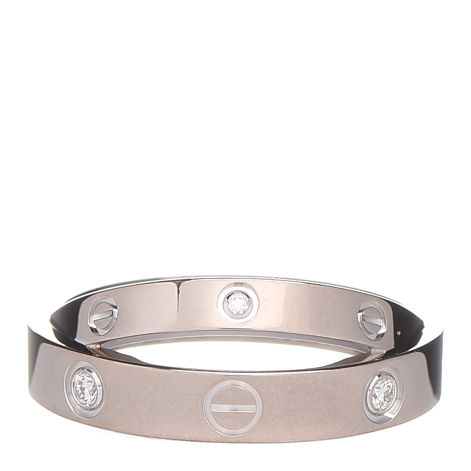 Cartier 18K White Gold 6 Diamonds LOVE Ring 47 4 1 of 6
