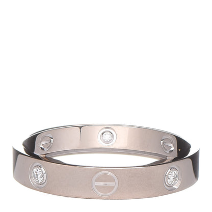 Cartier 18K White Gold 6 Diamonds LOVE Ring 47 4 1 of 6