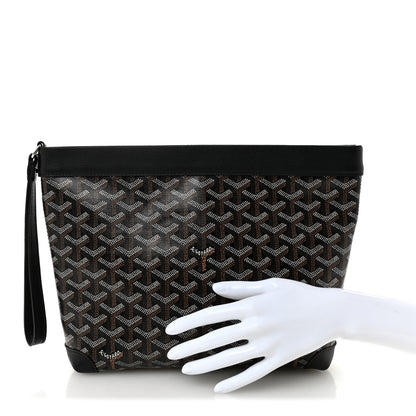 Goyard Goyardine Conti Pouch Burgundy Black 2 of 7