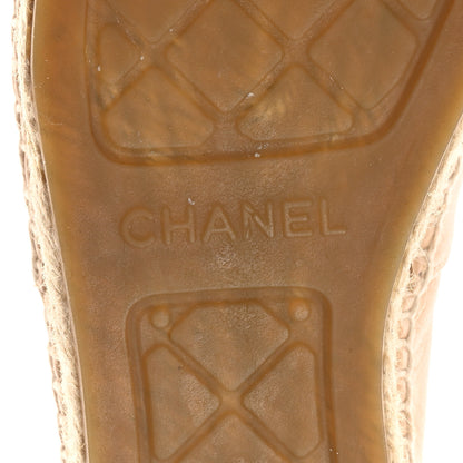 Chanel Lambskin CC Espadrilles 35 Beige Black 6 of 11
