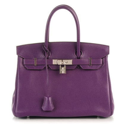 Hermes Taurillon Clemence Birkin 30 Ultraviolet 1 of 27