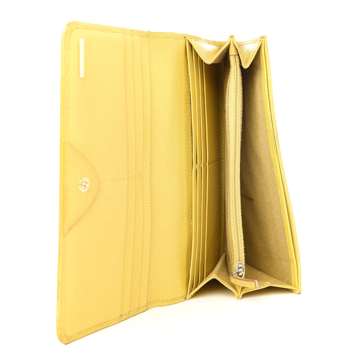 Fendi Zucca Spalmati Vitello Elite Continental Wallet Tobacco Yellow 5 of 9