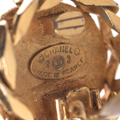 Chanel Crystal CC Chain Clip On Earrings Gold 3 of 5