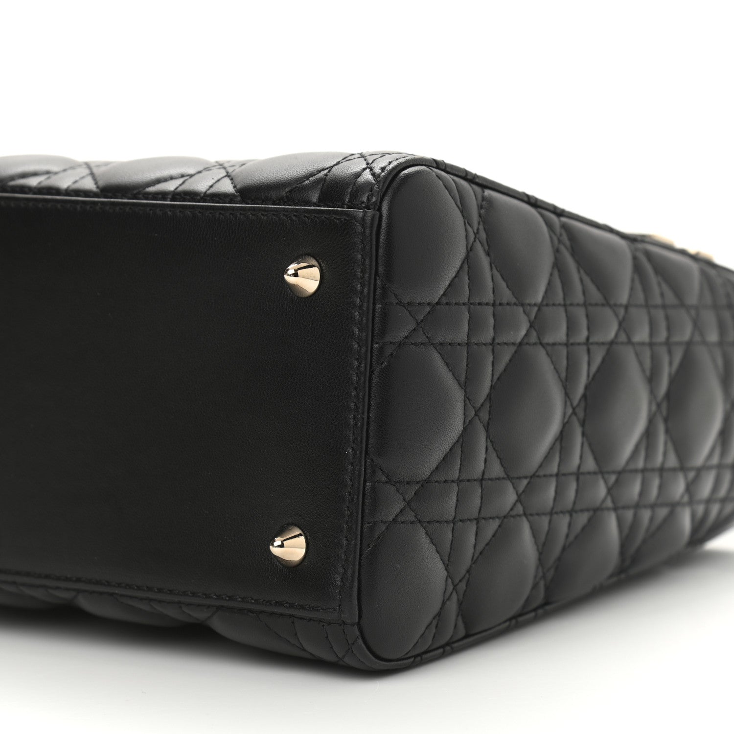 Christian Dior Lambskin Cannage Medium Lady Dior Black 10 of 11