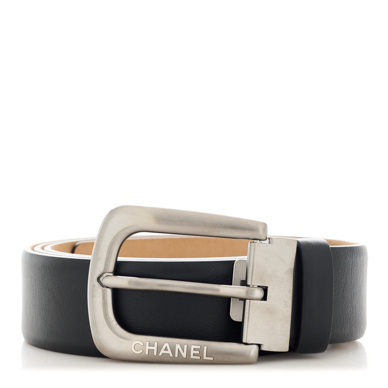 Chanel Calfskin Belt 95 38 Black 1 of 7