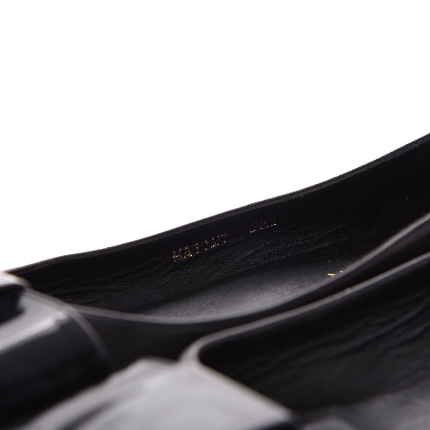 Calfskin Patent Bow Ballet Flats 36.5 Black